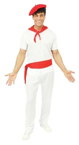 P'tit Clown Feria costume adulto L-XL bianco rosso