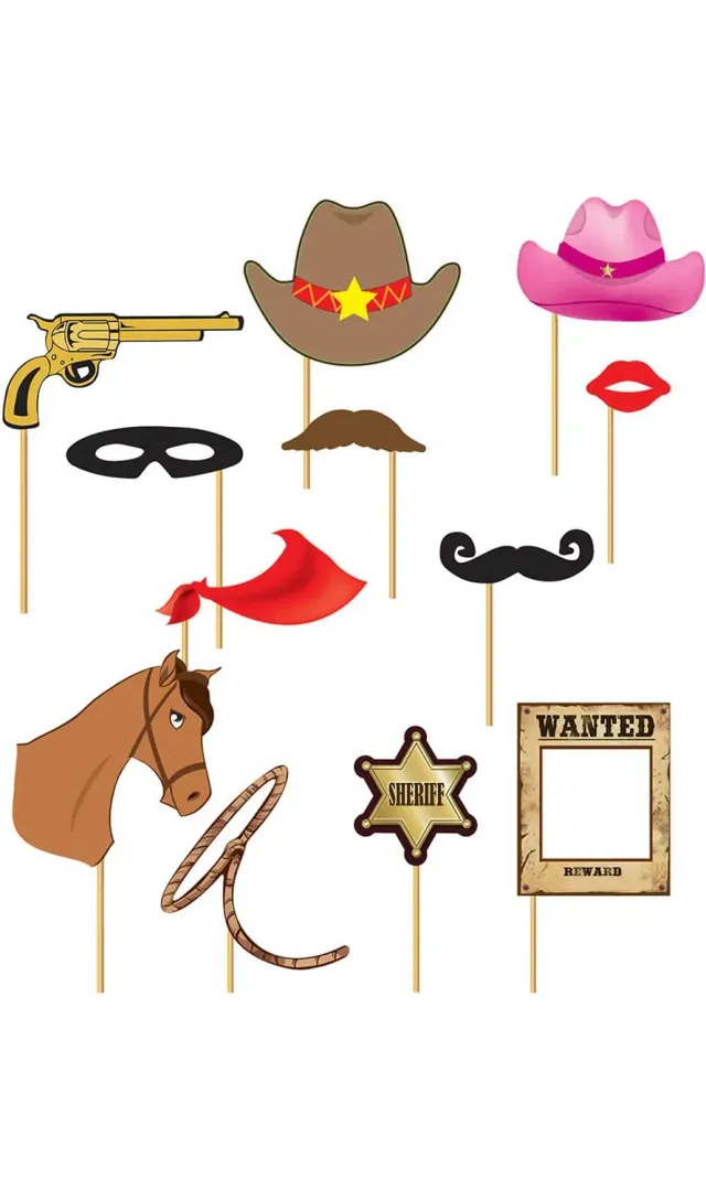 Fiestas Guirca Set Photo Booth Ovest 12 pezzi cartone