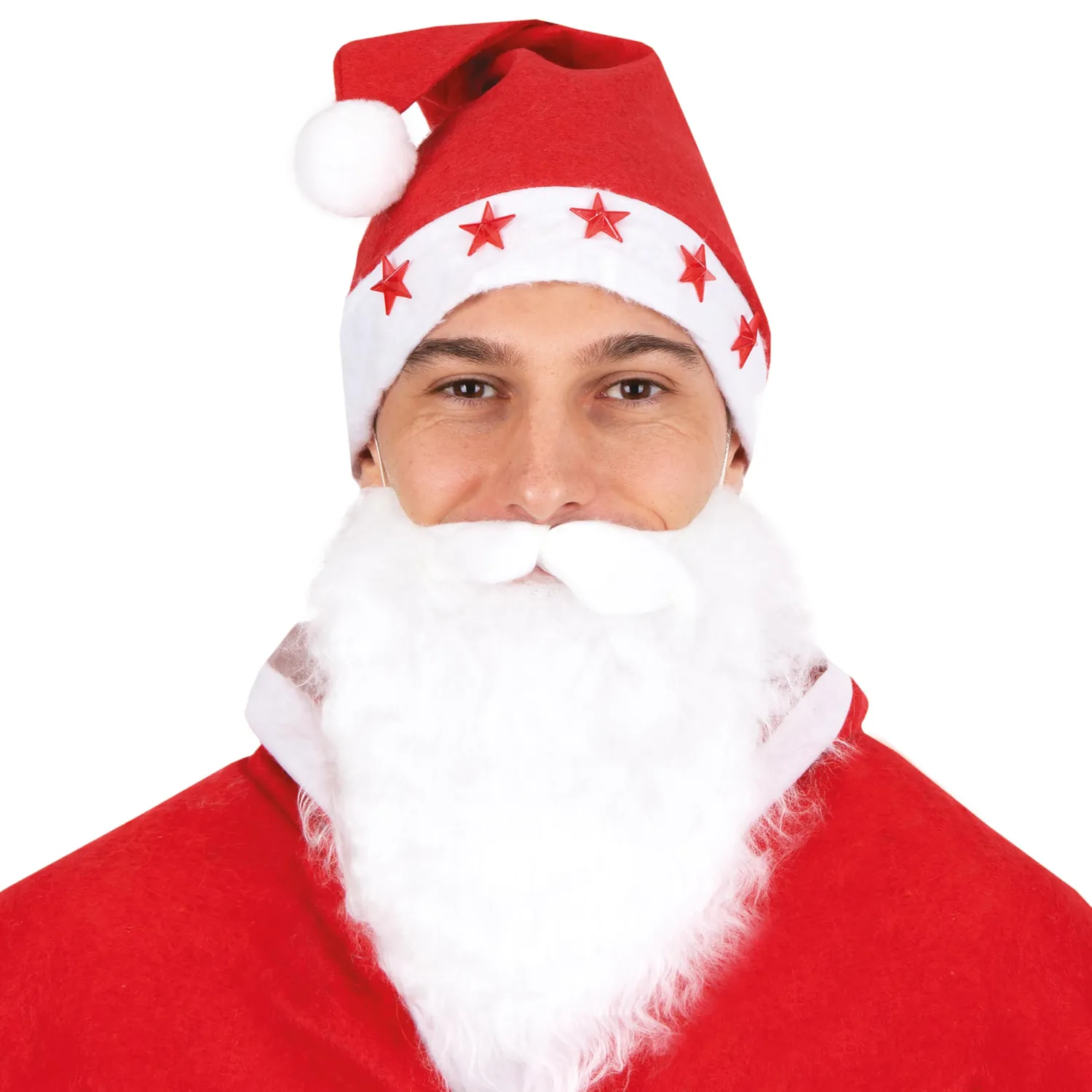 P'tit Clown cappello Mamma Natale rosso stelle luminose