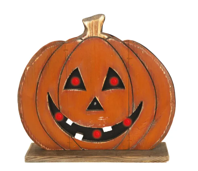 P'tit Clown re22967 zucca legno luminosa 32 cm Halloween