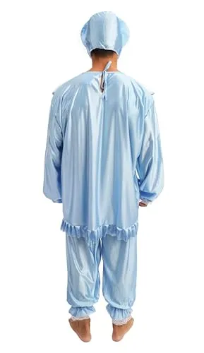 P'tit Clown Costume Neonato adulto L-XL blu umoristico