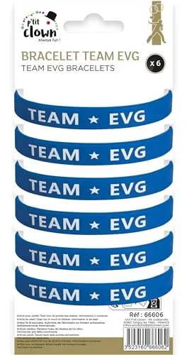 P'tit Clown Team EVG EVJF braccialetti set 6 pezzi gomma