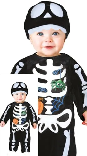 Guirca Scheletro costume neonato nero 18-24 mesi