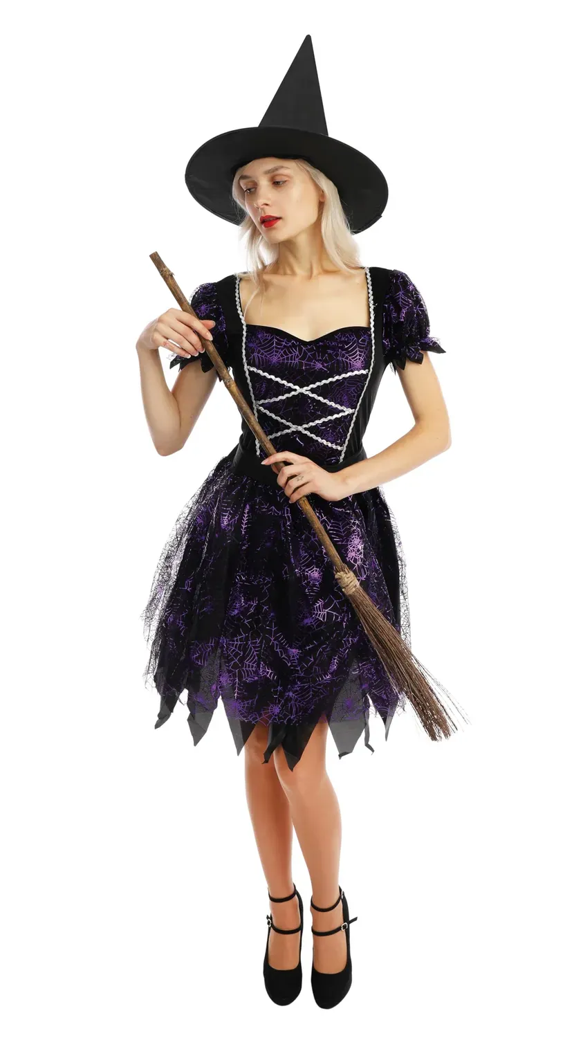P'tit Clown Strega costume adulto viola L-XL Halloween