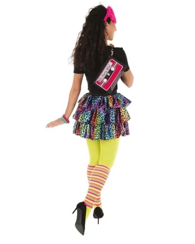 P'tit Clown 22668 costume fluo multicolore adulto
