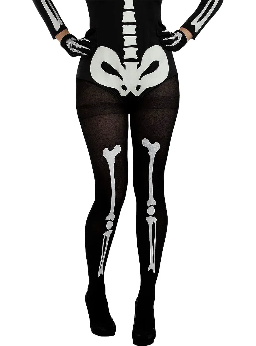 Funidelia Scheletro collant donna nero