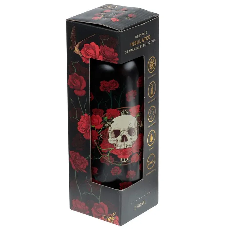 La Bottega di Merlino Borraccia termica Rose e Teschi 530ml
