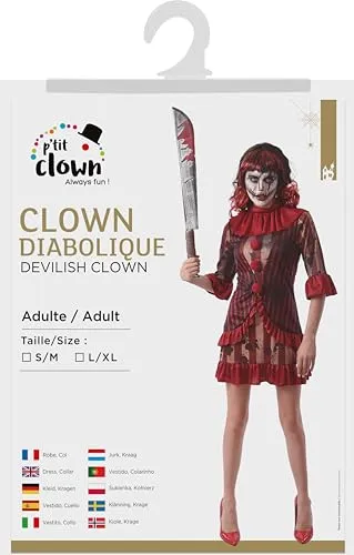 P'tit Clown Clown Diabolico costume adulto L-XL rosso