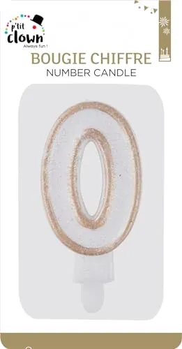 P'tit Clown 21190 candela numero 0 oro glitter