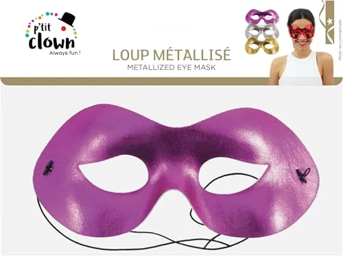 P'tit Clown 10016 Lupo maschera metallizzata adulto assortita
