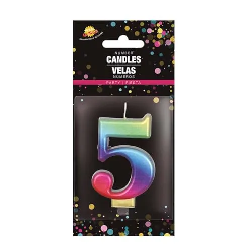 Guirca Candela Numero 0 per Torta 8 cm Multicolore