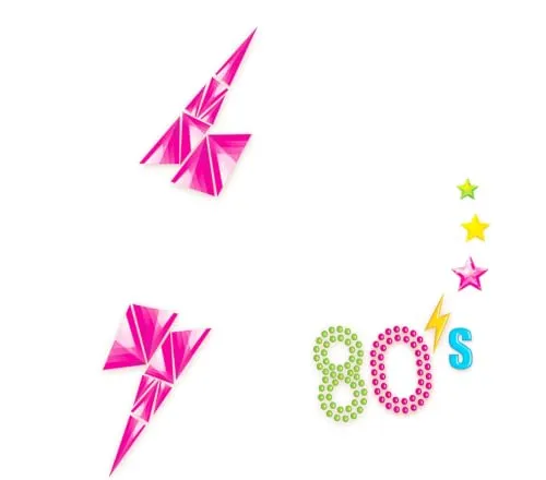 Fiestas Guirca Anni '80 gioielli viso multicolore