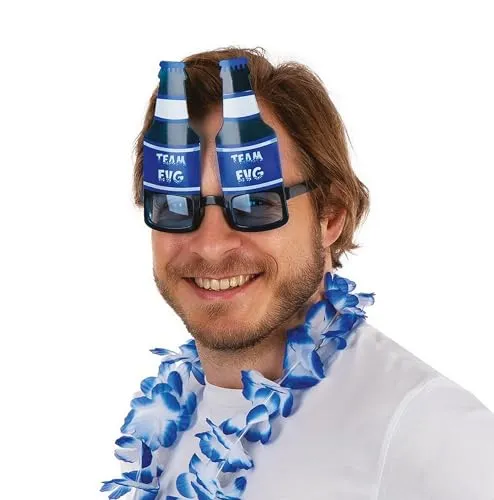 P'tit Clown Team EVG occhiali bottiglie birra blu