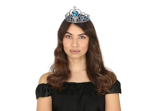 Fiestas Guirca corona tiara principessa argento azzurra