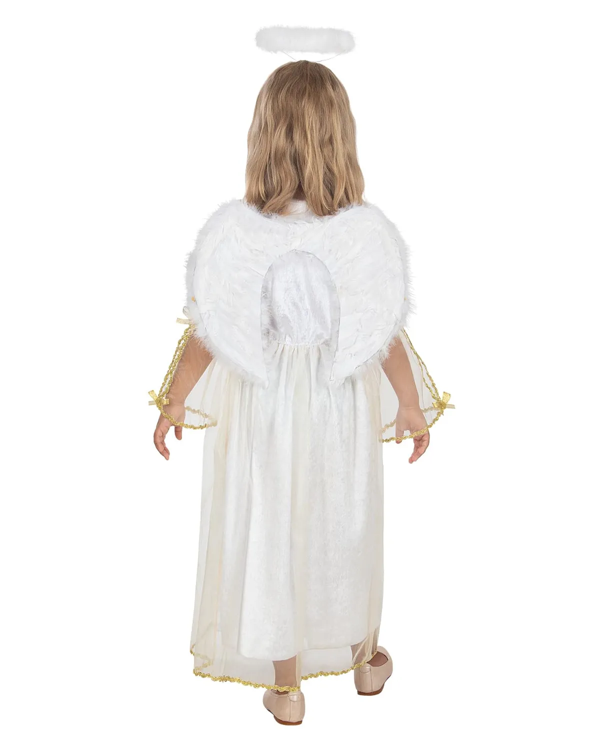 Funidelia Angelo Deluxe Costume Bambina con Ali 5-6 Anni