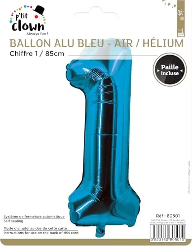 P'tit Clown palloncino alluminio oro 85 cm aria elio