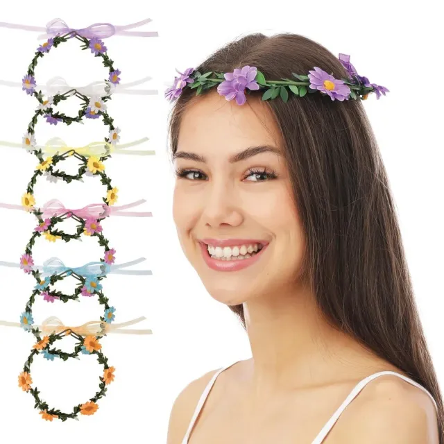 P'tit Clown corona fiori margherite blu cerchietto adulto
