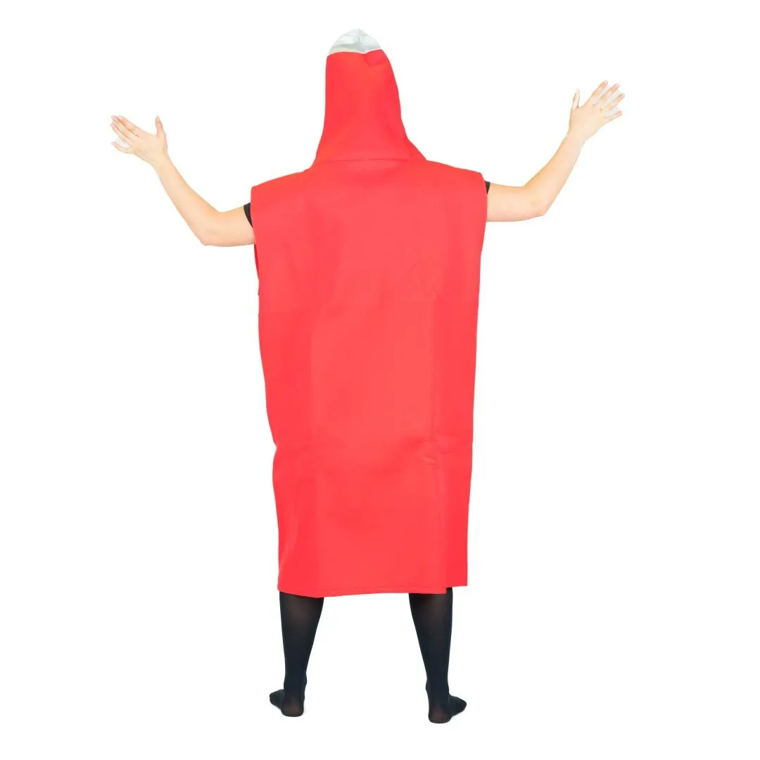 Bodysocks Costume Ketchup adulto taglia unica rosso