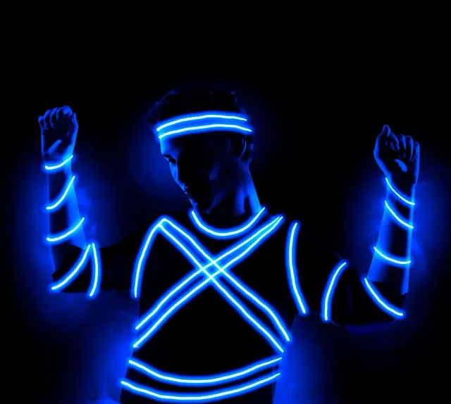 Fiestas Guirca Filo Luminoso LED 5 Metri Blu Feste