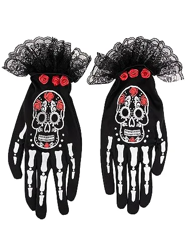 Funidelia Guanti Catrina Neri Accessorio Costume Donna