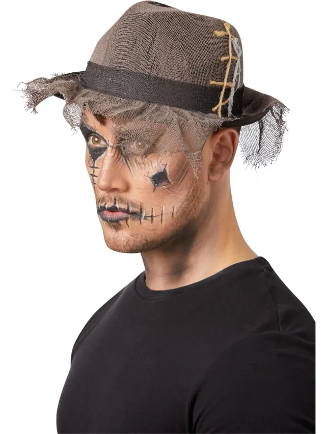 Smiffys Gothic Trilby cappello spaventapasseri grigio adulto