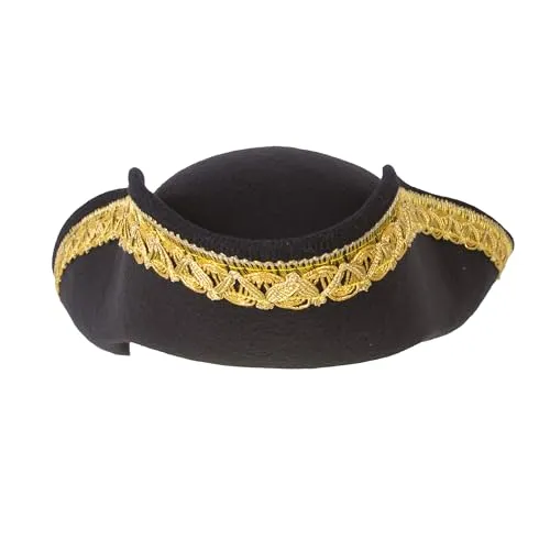 P'tit Clown RE91491 tricorno feltro adulto nero argento
