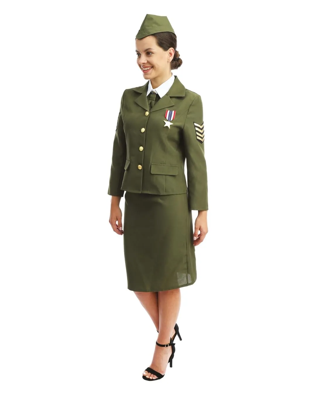 P'tit Clown 23302 costume militare verde L-XL 4 pezzi