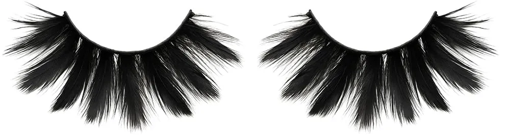 Guirca Halloween Black Feather ciglia finte nere con piuma