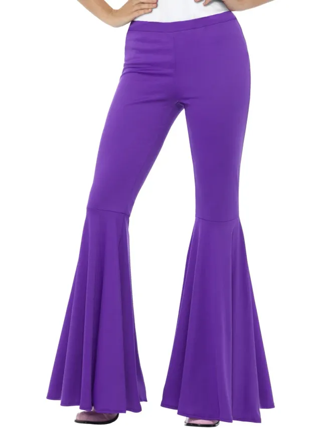 Smiffys Pantaloni Svasati Viola costume donna 12-18 anni 70