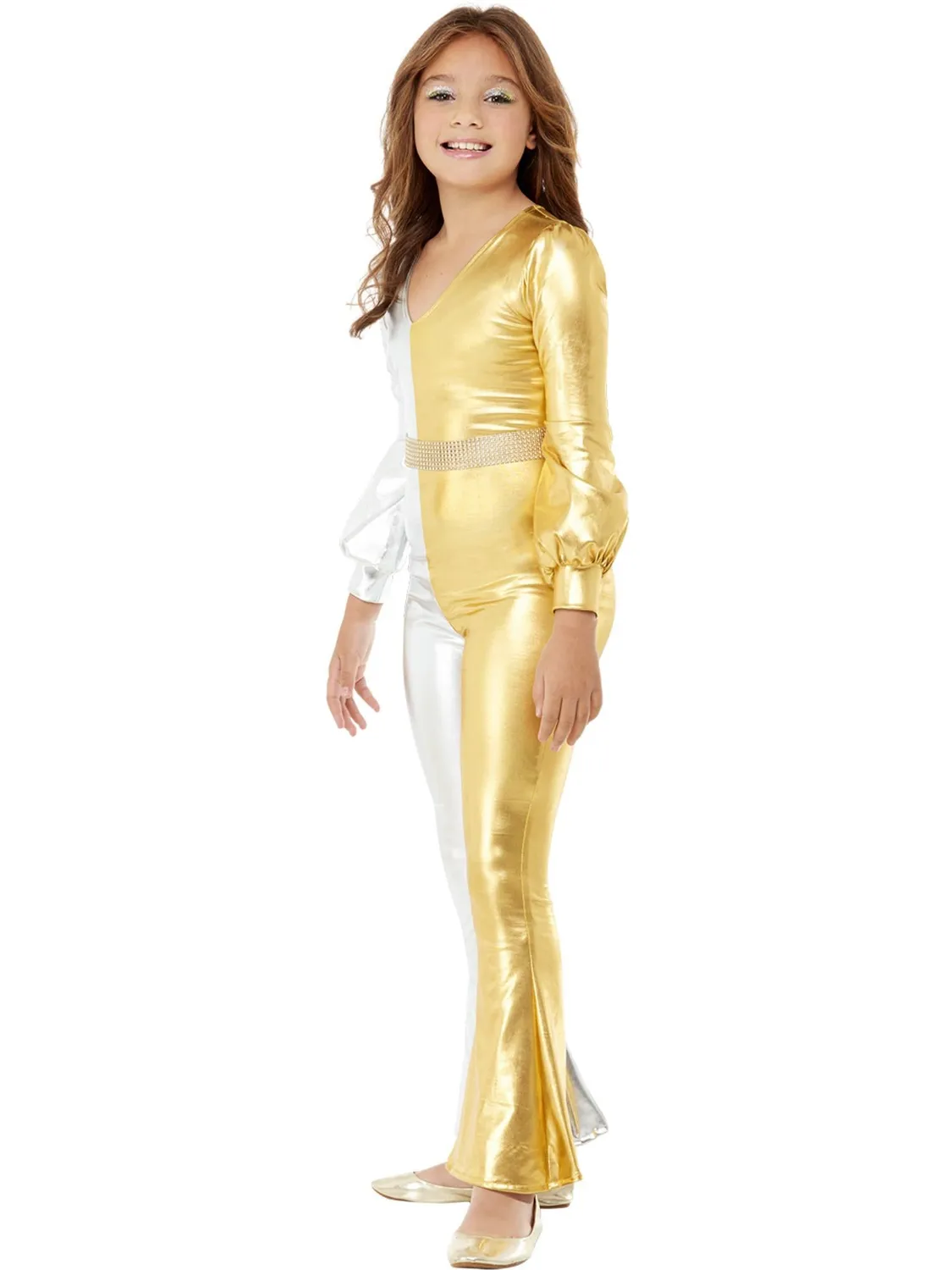 Smiffys 70s Super Chic costume bambina oro 7-9 anni