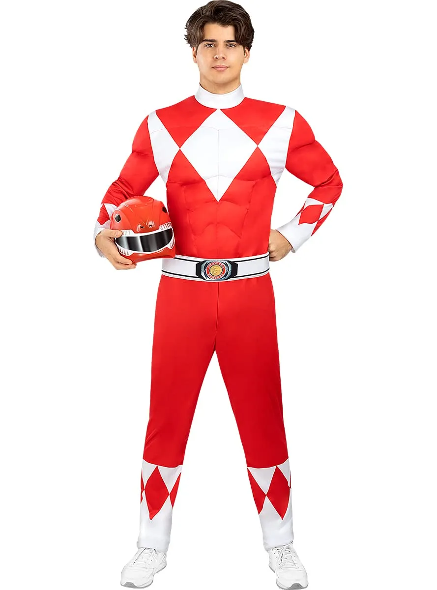 Funidelia Power Ranger rosso costume uomo M tuta maschera