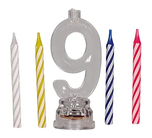 Fiestas Guirca n. 9 portacandele led 4 candele 13 cm compleanno