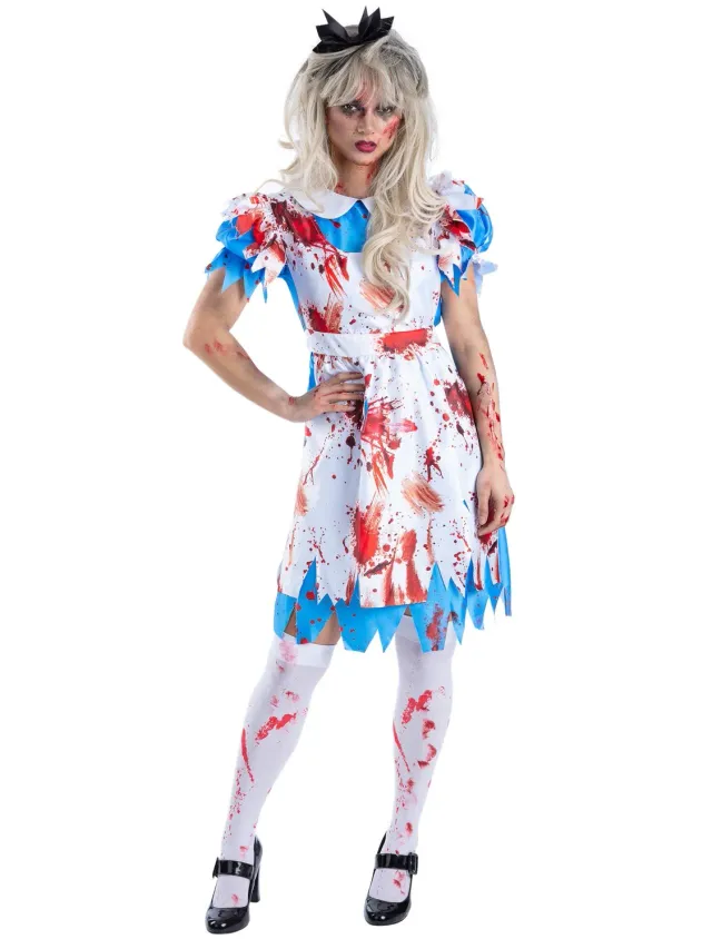 Smiffys Zombie Wonderland costume donna vestito insanguinato