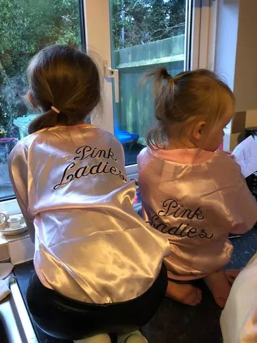 Smiffys Grease Pink Ladies Giacca Bambina Rosa Satinato