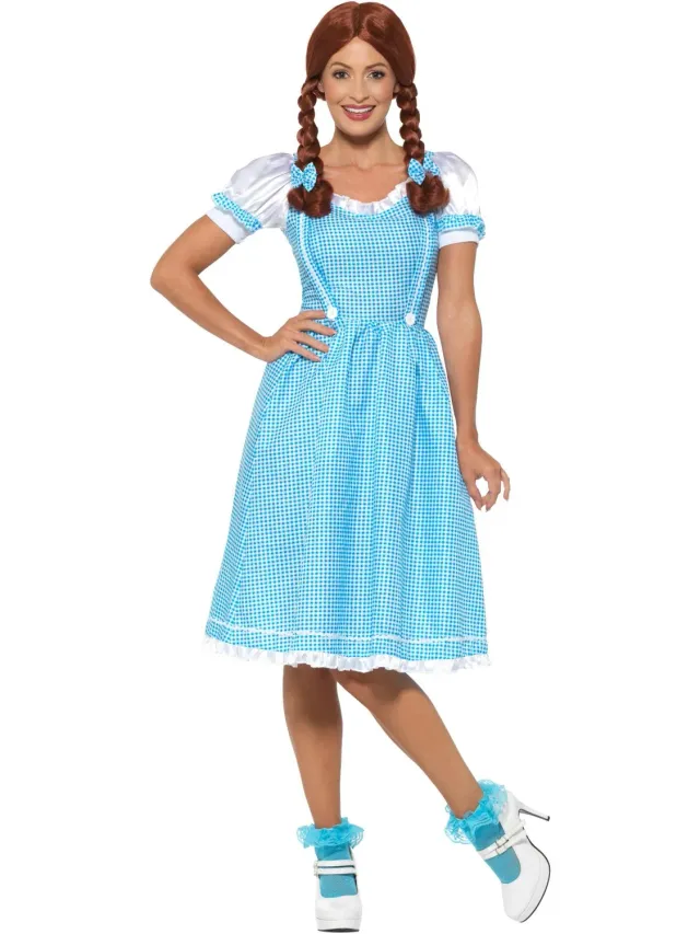 Smiffys Kansas Country Girl costume Dorothy blu bianco