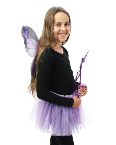 P'tit Clown 80240 set farfalla viola tutu ali bacchetta