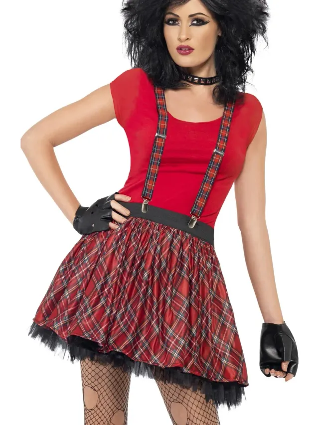 Smiffys Punk kit donna tutu tartan e guanti