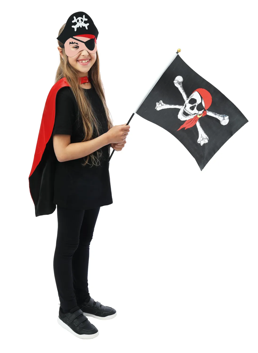 P'tit Clown bandiera pirata nera 30x45 cm poliestere