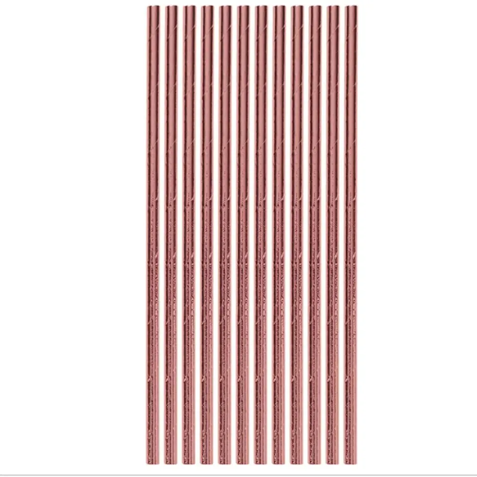 Fiestas Guirca Cannucce cartone oro rosa 20 cm 12 pezzi