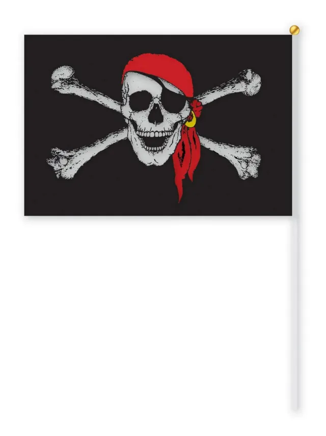 P'tit Clown bandiera pirata nera 30x45 cm poliestere