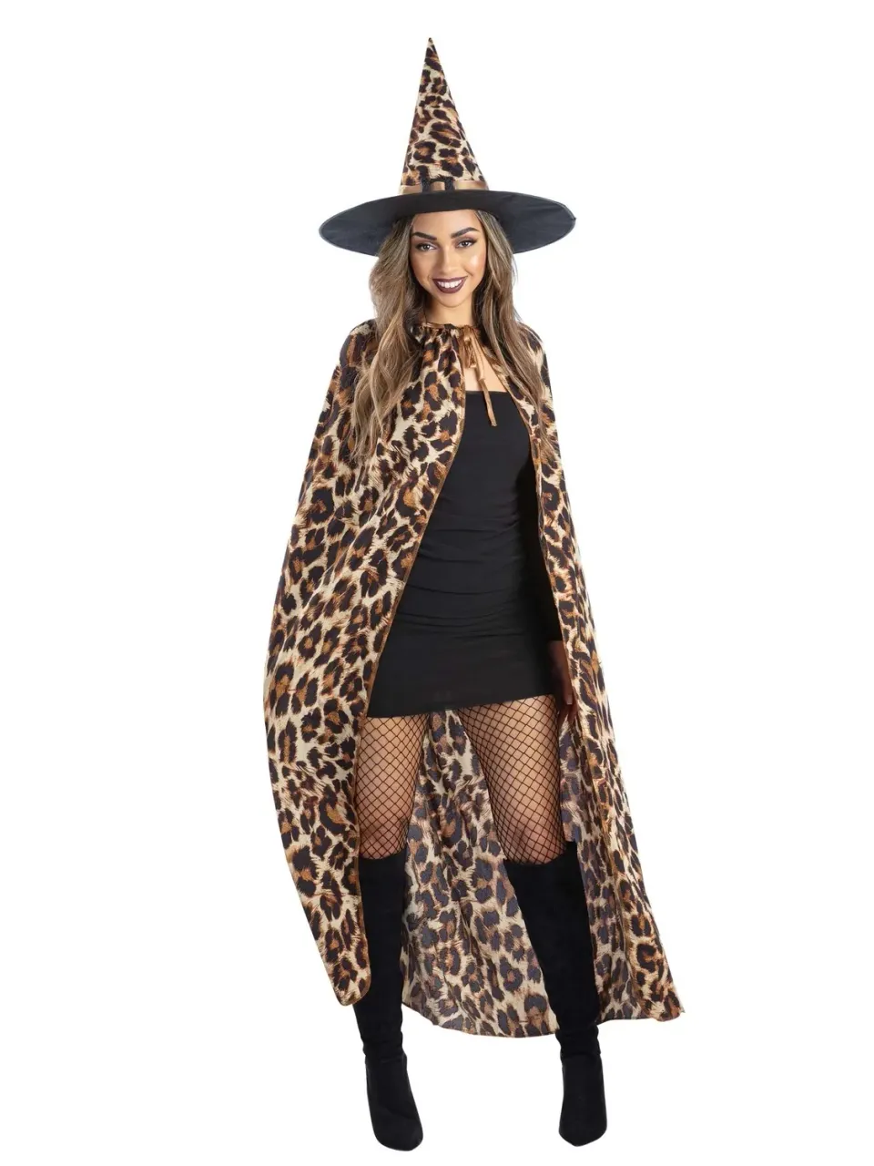 Smiffys Leopard Witch kit strega cappello mantello