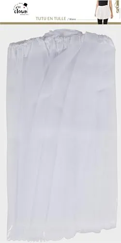 P'tit Clown Tutu in Tulle Bianco Taglia Unica Carnevale