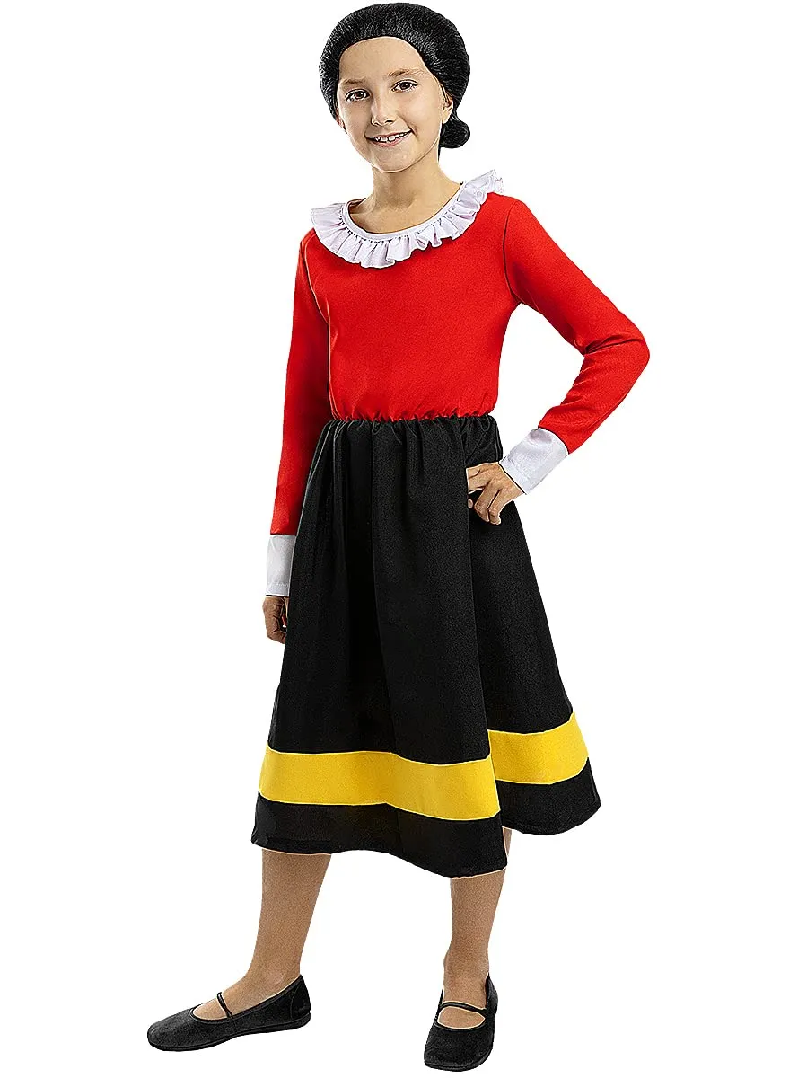 Funidelia Olivia Popeye costume bambina multicolore parrucca