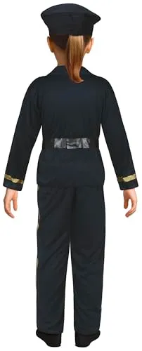 Guirca Poliziotto costume bambino blu oro con cappello