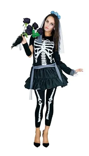 P'tit Clown Squelette costume donna scheletro S/M Halloween