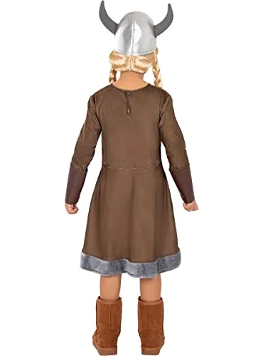 Funidelia Costume da Vichinga Bambina 3-4 Anni Marrone