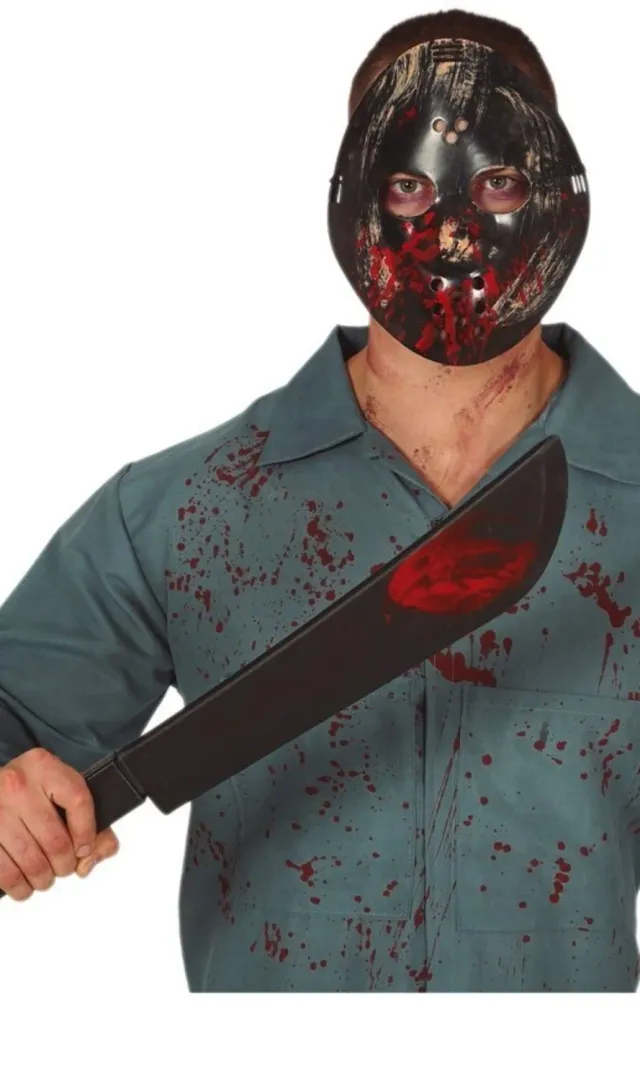 Guirca Maschera PVC Nera maschera horror 54 cm
