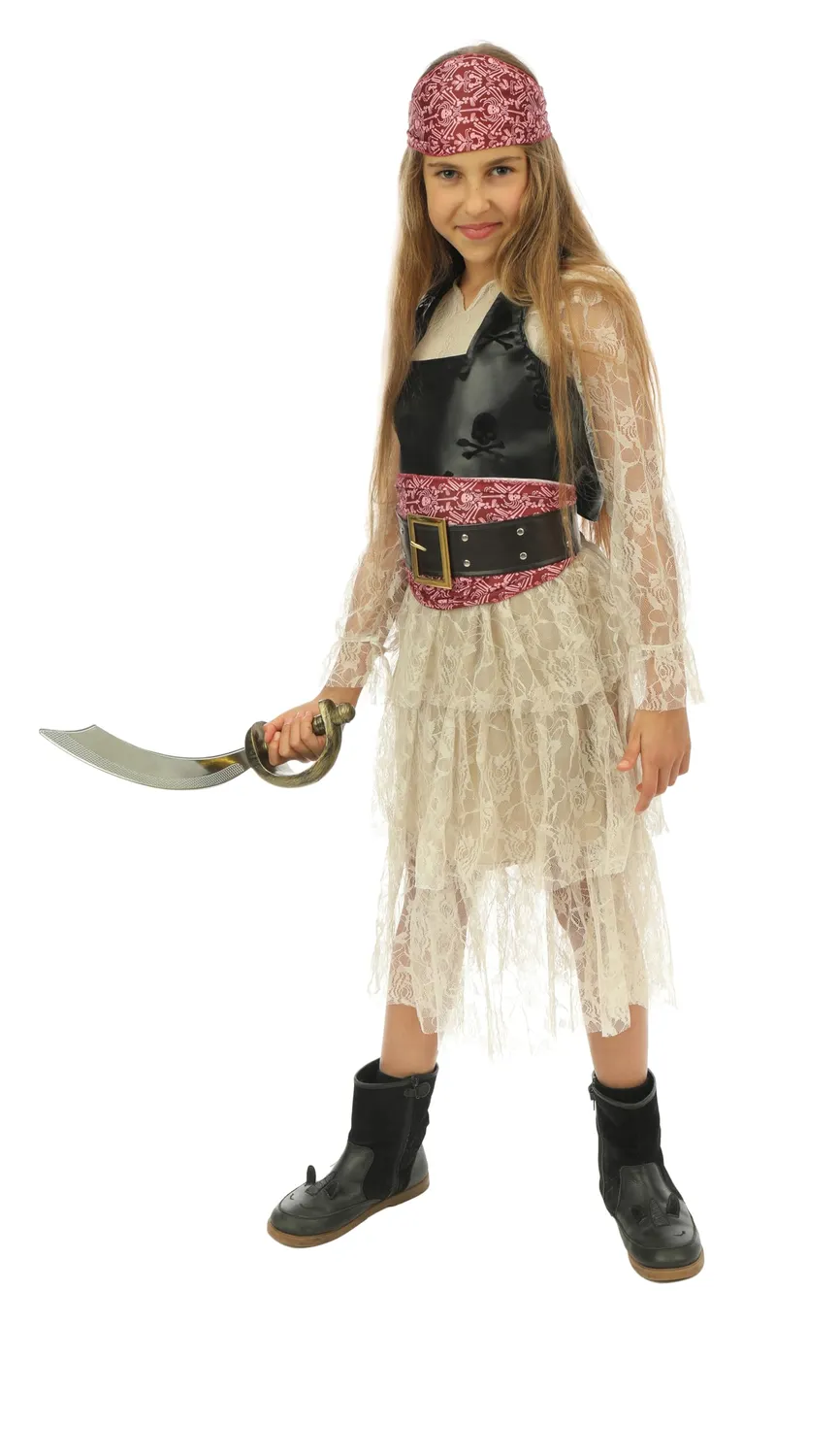 P'tit Clown Pirata costume bambina corsara 10-12 anni Carnevale