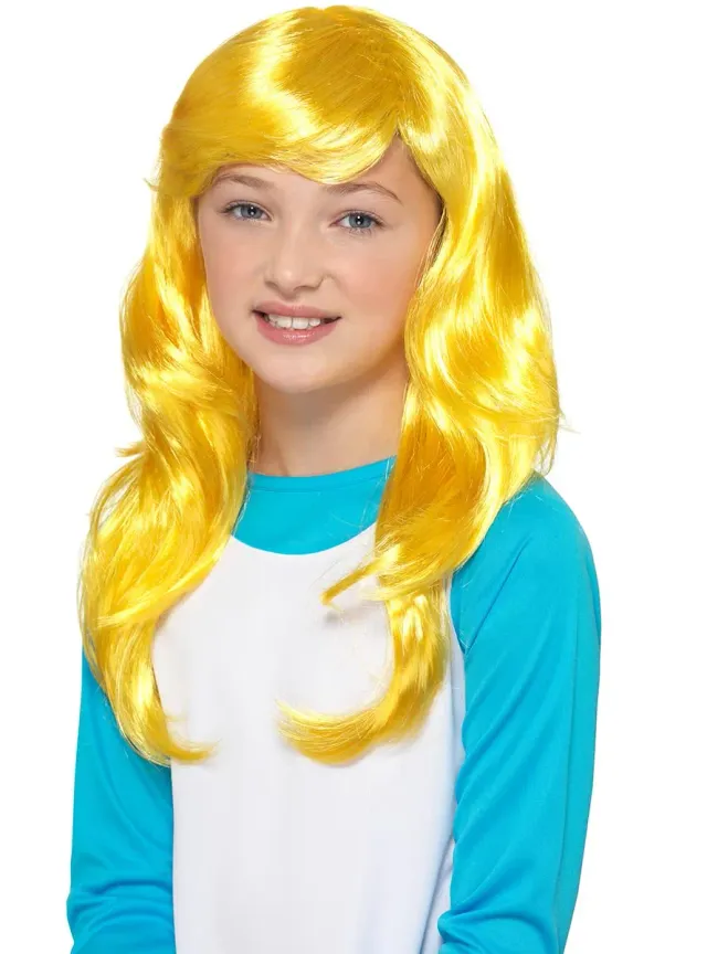 Funidelia Parrucca Puffetta Ufficiale Bambina Gialla Smurfs