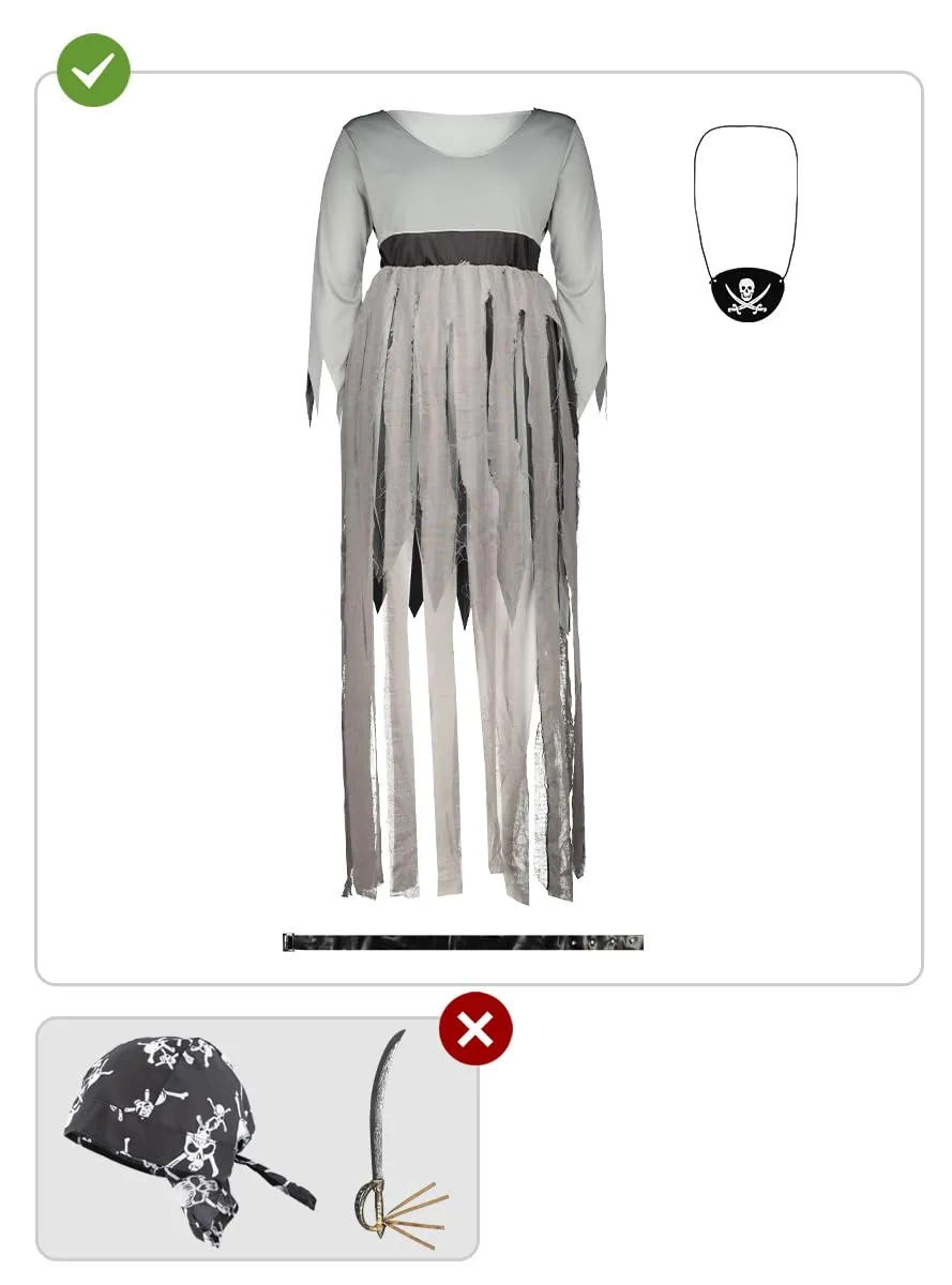 Funidelia Pirata Zombie costume donna nero taglia S